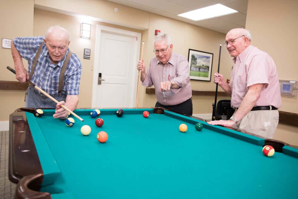 Residents Playing Pool
