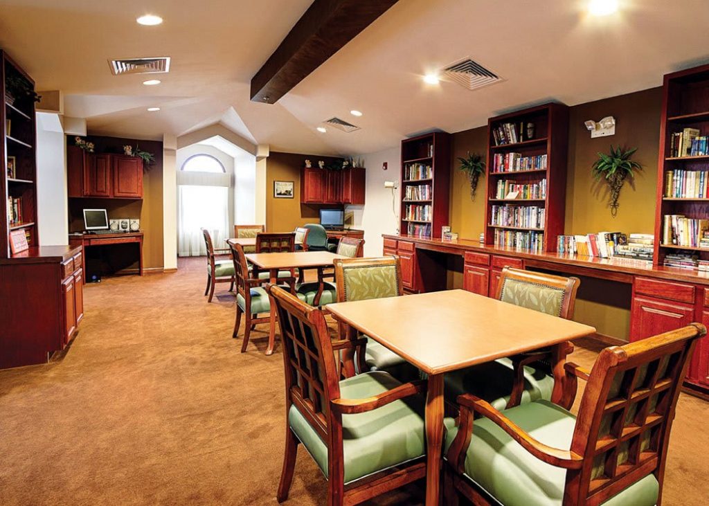 Library With Tables And Chairs