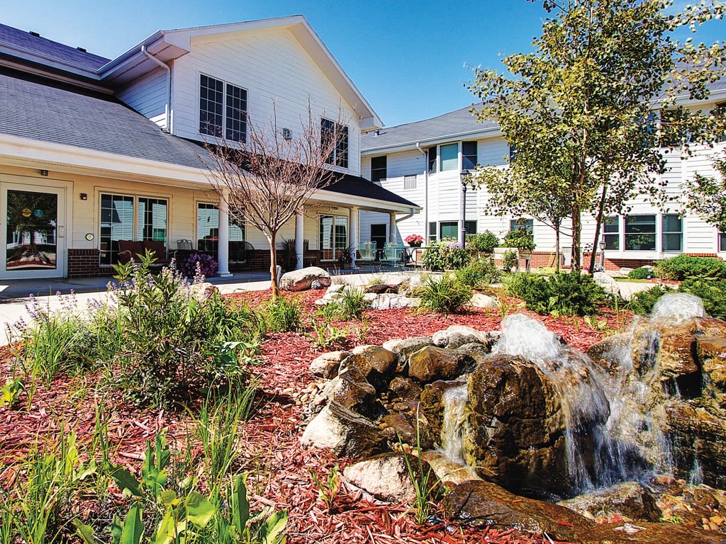 Outdoor Courtyard With Fountain