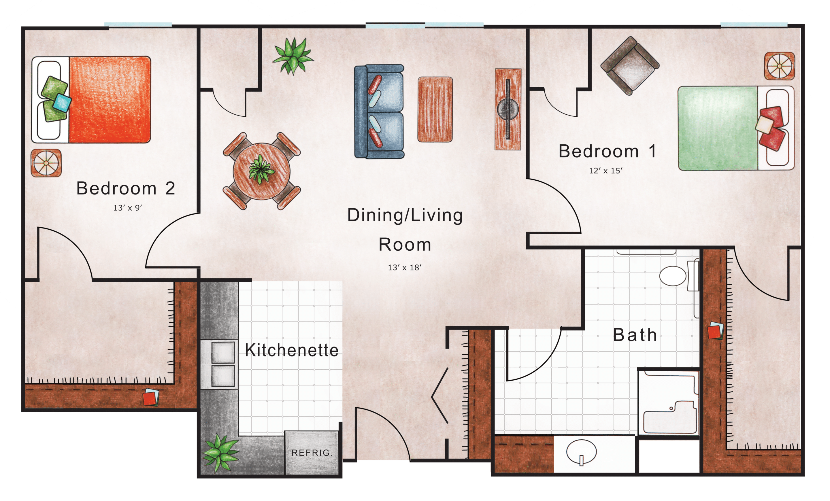 The Heritage At Fountain Point Floor Plans For Assisted Living Two Bedroom