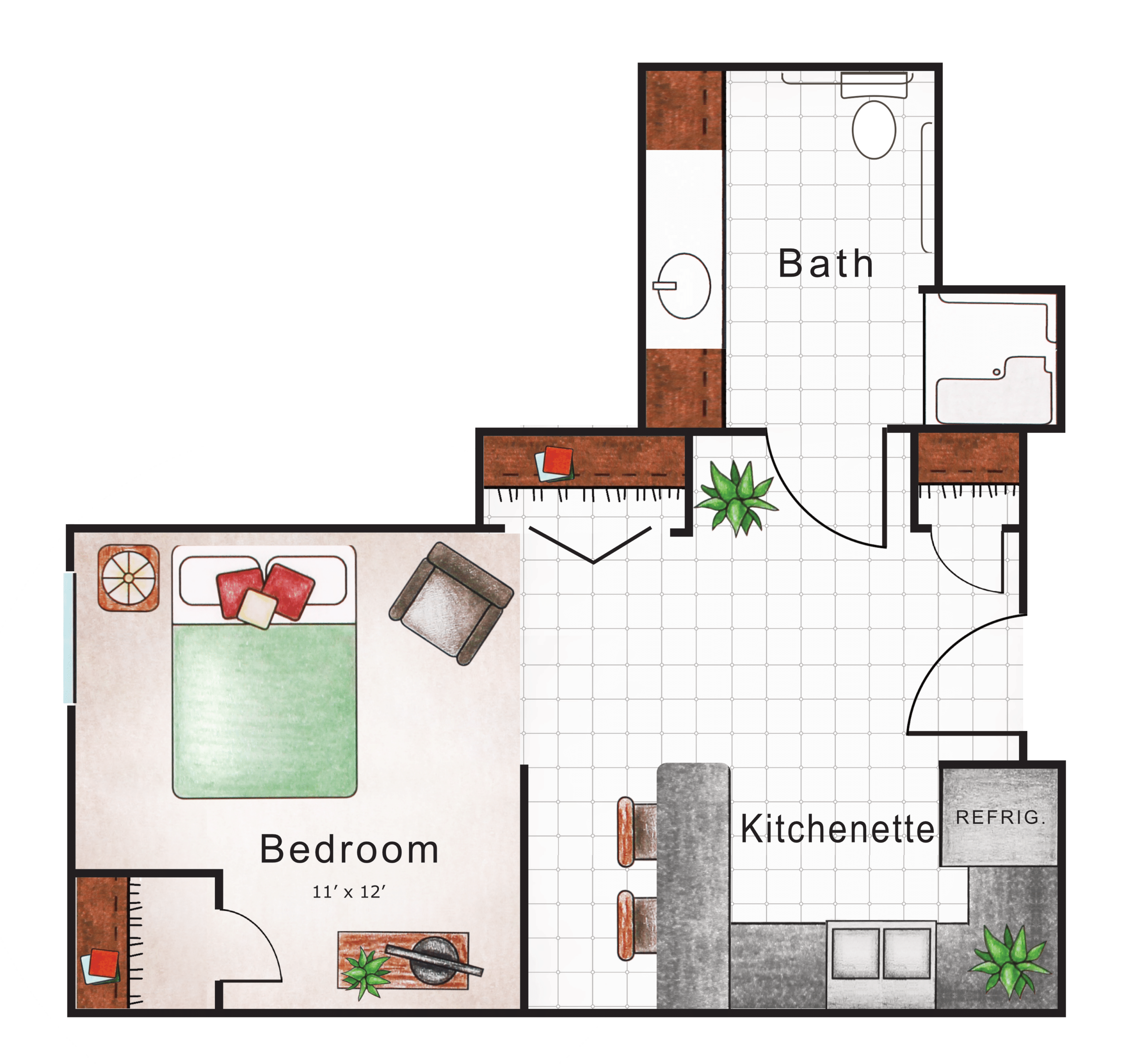 The Heritage At Fountain Point Floor Plan For Assisted Living Studio