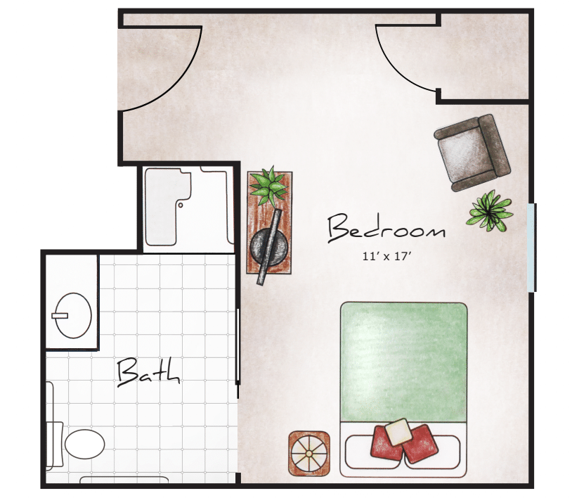 The Heritage At Fountain Point Floor Plan For Memory Care Companion Suite
