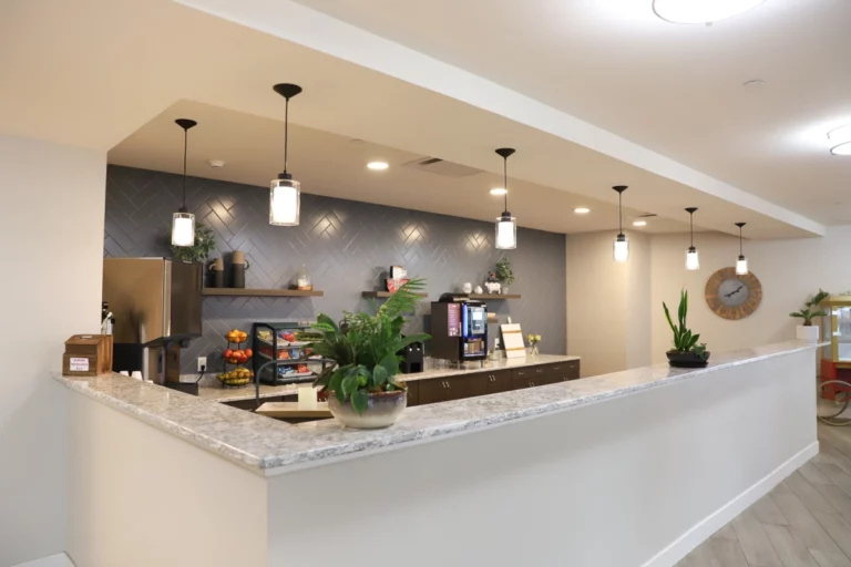 Bar and beverage station at senior living community
