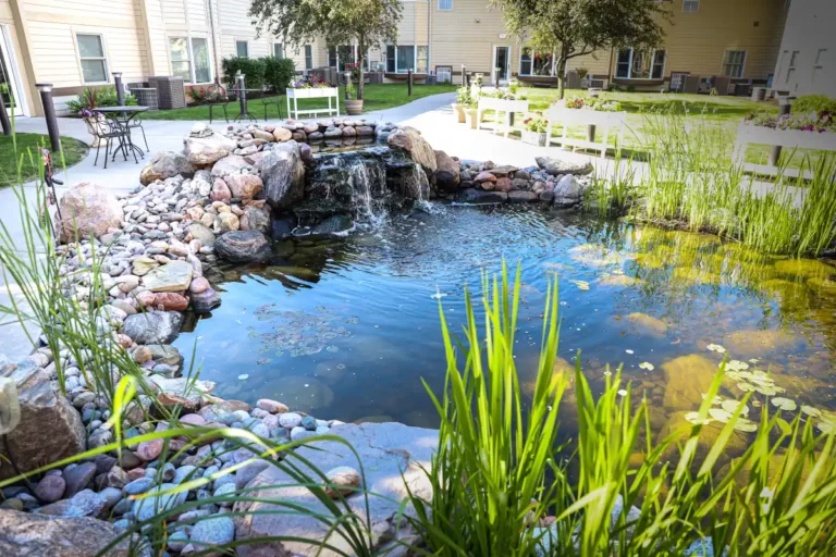 Water garden at a senior living community