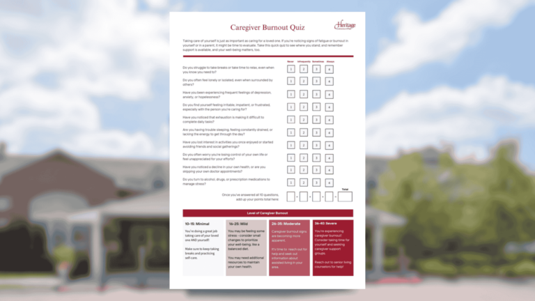 A piece of paper with caregiver burnout checklist